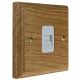 Classic 1Gang Telephone Secondary  Socket in Solid Light Oak