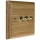 Classic Wood 2 Gang 2Way 10Amp Polished Brass Toggle Switch in Solid Light oak