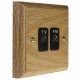 Classic 2Gang TV/FM Co-Axial Isolated Socket in Solid Light Oak