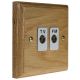 Classic 2Gang TV/FM Co-Axial Isolated Socket in Solid Light Oak