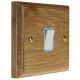 Wood 1 Gang 20Amp Double Pole Rocker Switch in Solid Light Oak