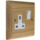 Wood 1 Gang 13Amp Switched Socket in Solid Light Oak