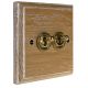 Period Wood 2 Gang 2Way 10Amp Polished Brass Toggle Switch in Solid Limed Oak