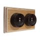 Linden 2 Gang 1 or 2 way Horizontal Bakelite Switch Brown Dolly On A  Limed Oak Base