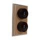 Linden 2 Gang 1 or 2way Vertical Bakelite Switch, Brown Dolly On A  Limed Oak Base