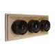 Linden 3 Gang 1 or 2way Horizontal Bakelite Switch Brown Dolly On A  Limed Oak Base