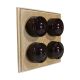 Linden 4 Gang 1 or 2way Bakelite Switch Brown Dolly On A Limed Oak Base