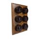 6 Gang 1 or 2way Bakelite Switch Brown Dolly On A Solid Medium Oak Base