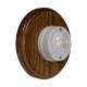 Linden 1 Gang 1 or 2way Bakelite Switch White Dolly On A Round  Medium Oak Base