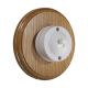 Linden 1 Gang 1 or 2way Bakelite Switch White Dolly On A Round  Light Oak Base