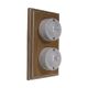 Linden 2 Gang 1 or 2way Vertical Bakelite Switch, White Dolly On A  Limed Oak Base