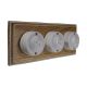 Linden 3 Gang 1 or 2way Horizontal Bakelite Switch White Dolly On A Limed Oak Base