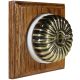 1 Gang 2 Way Period Asbury Medium Oak Wood - Antique Fluted Dome Light Switch White Pattress