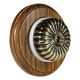 Round 1 Gang Intermediate (3way switching)  Period Asbury Medium Oak Wood - Antique Fluted Dome Light Switch White Pattress