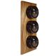 3 Gang 1 or 2way Vertical Bakelite Switch Brown Dolly On A Solid Medium Oak Base