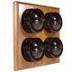 4 Gang 1 or 2way Bakelite Switch Brown Dolly On A Solid Medium Oak Base