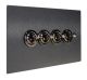 Penland 4G 2W 20A Black Toggle Switch  in Brushed Aluminium Satin Black