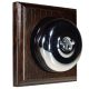 1G Intermediate (3way switching) Period Asbury Dark Oak Wood - Polished Chrome Smooth Dome Light Switch Black Pattress