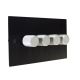 Penland 4G 2W LED Dimmer Switch in Brushed Aluminium Matt Black with Satin Silver Retro Dimmer Knobs