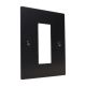 Penland Brushed Aluminium Satin Black 1 Gang Single Plate c/w grid 