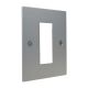 Penland Brushed Aluminium Satin Silver 1 Gang Single Plate c/w grid 