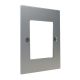 Penland Brushed Aluminium Satin Silver 2 Gang Single Plate c/w grid 