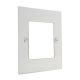 Penland Gloss White 2 Gang Single Plate c/w grid 