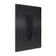 Penland Brushed Aluminium Satin Black Flat Plate 1G Euro Style Black Telephone Master Socket 