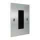 Penland Brushed Aluminium Satin Silver Flat Plate 1G Euro Style Black Telephone Master Socket 