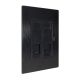 Penland Brushed Aluminium Satin Black Flat Plate 2G Euro Style Black Telephone Master Socket 