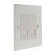 Penland Gloss White Flat Plate 2G Euro Style White Telephone Master Socket 