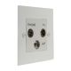 Penland Gloss White Flat Plate Euro Style Triplex clip in socket