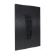 Penland Brushed Aluminium Satin Black Flat Plate 1G Euro Style Black Telephone Secondary Socket 