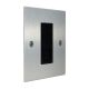 Penland Brushed Aluminium Satin Silver Flat Plate 1G Euro Style Black Telephone Secondary Socket 