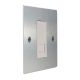 Penland Brushed Aluminium Satin Silver Flat Plate 1G Euro Style White Telephone Secondary Socket 