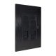 Penland Brushed Aluminium Satin Black Flat Plate 2G Euro Style Black Telephone Secondary Socket 