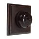 Rosen 1 Gang 1 or 2way  Dome Bakelite Switch Brown Dolly On A Dark Oak Base