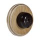 Rosen 1G Push to Make Bakelite Brown Dolly Switch on a Round Limed Oak Base