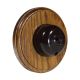 Rosen 1G Push to Make Bakelite Brown Dolly Switch on a Round  Medium Oak Base