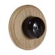 Rosen 1G Push to Make Bakelite Brown Dolly Switch on a Round  Unfinished Oak Base