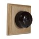 Rosen 1 Gang 1 or 2way  Dome Bakelite Switch brown Dolly On an  Unfinished Oak Base