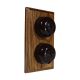 Rosen 2 Gang 1 or 2way Vertical  Dome Bakelite Switch, brown Dolly On A  Medium Oak Base