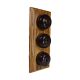 Rosen 3 Gang 1 or 2way Vertical Dome Bakelite Switch, brown Dolly On A  Medium Oak Base