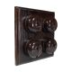 Rosen 4 Gang 1 or 2way Dome Bakelite Switch Brown Dolly On A Dark Oak Base