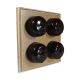 Rosen 4 Gang 1 or 2way Dome Bakelite Switch brown Dolly On A Limed Oak Base