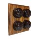 Rosen 4 Gang 1 or 2way  Dome Bakelite Switch brown Dolly On A  Medium Oak Base