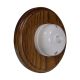 Rosen 1 Gang 1 or 2way Bakelite Switch White Dolly On A Round Medium Oak Base