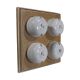 Rosen 4 Gang 1 or 2way Bakelite Switch White Dolly On A Limed Oak Base