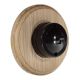 Linden 1 Gang 1 or 2way Bakelite Switch Brown Dolly On A Round Unfinished Oak Base