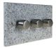 Quarry 3 Gang 2 Way  LED Dimmer in Grey Sand